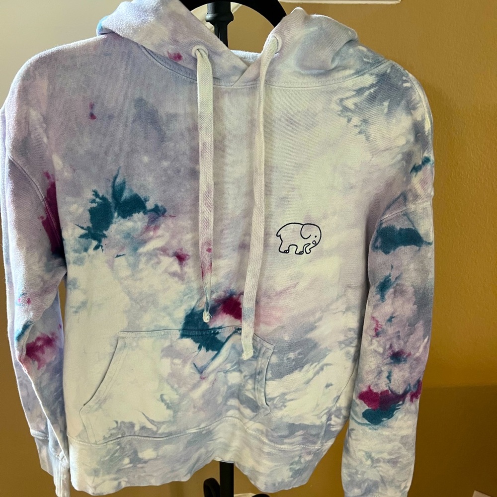 Ivory Ella blue and lilac tie dye hoodie XS